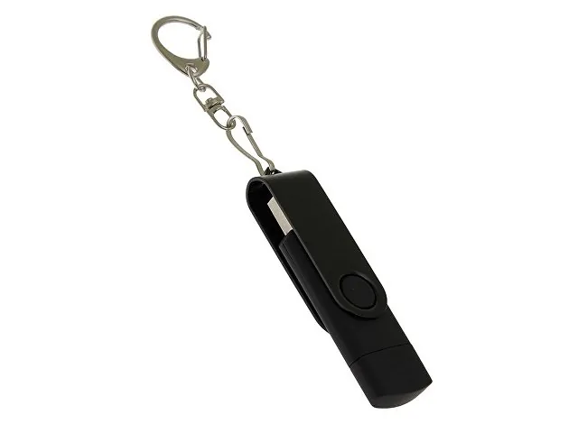 USB 2.0- флешка на 8 Гб с поворотным механизмом и дополнительным разъемом Type-C