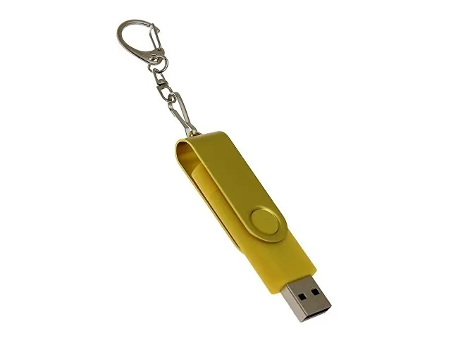 USB 2.0- флешка на 8 Гб с поворотным механизмом и дополнительным разъемом Type-C фото 3