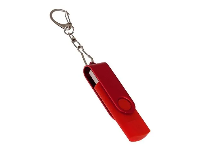 USB 2.0- флешка на 16 Гб с поворотным механизмом и дополнительным разъемом Type-C