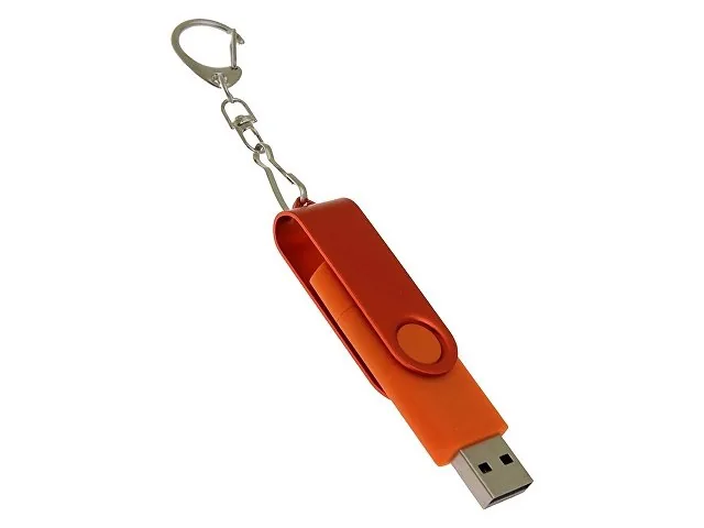 USB 2.0- флешка на 32 Гб с поворотным механизмом и дополнительным разъемом Type-C фото 3