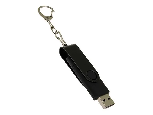 USB 2.0- флешка на 64 Гб с поворотным механизмом и дополнительным разъемом Type-C фото 3