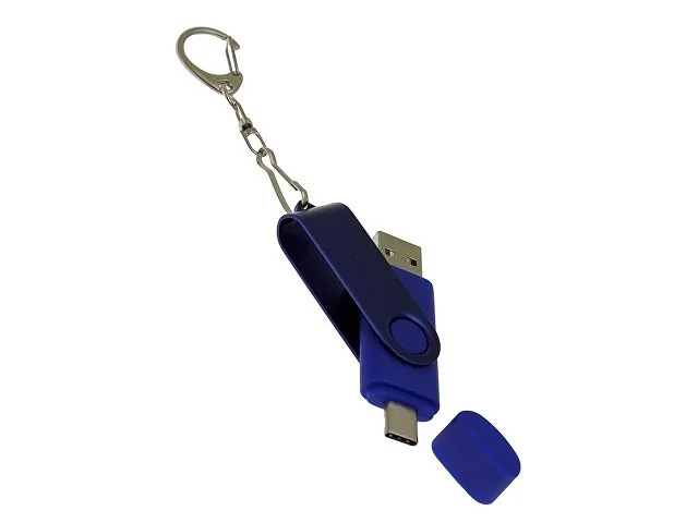 USB 3.0- флешка на 32 Гб с поворотным механизмом и дополнительным разъемом Type-C фото 4