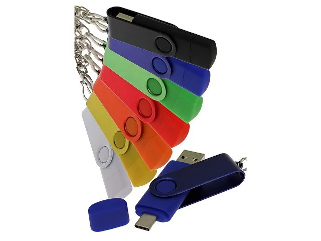 USB 3.0- флешка на 32 Гб с поворотным механизмом и дополнительным разъемом Type-C фото 5