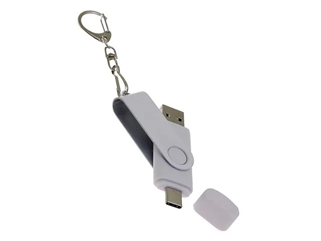 USB 3.0- флешка на 128 Гб с поворотным механизмом и дополнительным разъемом Type-C фото 4