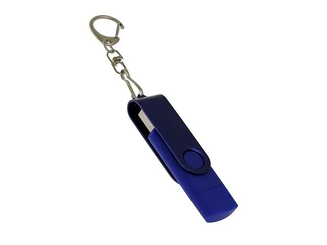 USB 3.0- флешка на 128 Гб с поворотным механизмом и дополнительным разъемом Type-C