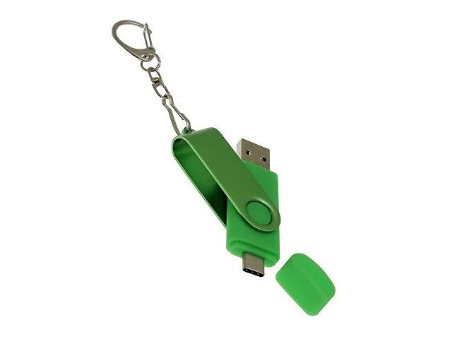 USB 3.0- флешка на 128 Гб с поворотным механизмом и дополнительным разъемом Type-C фото 4
