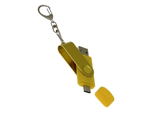 USB 3.0- флешка на 128 Гб с поворотным механизмом и дополнительным разъемом Type-C фото 4