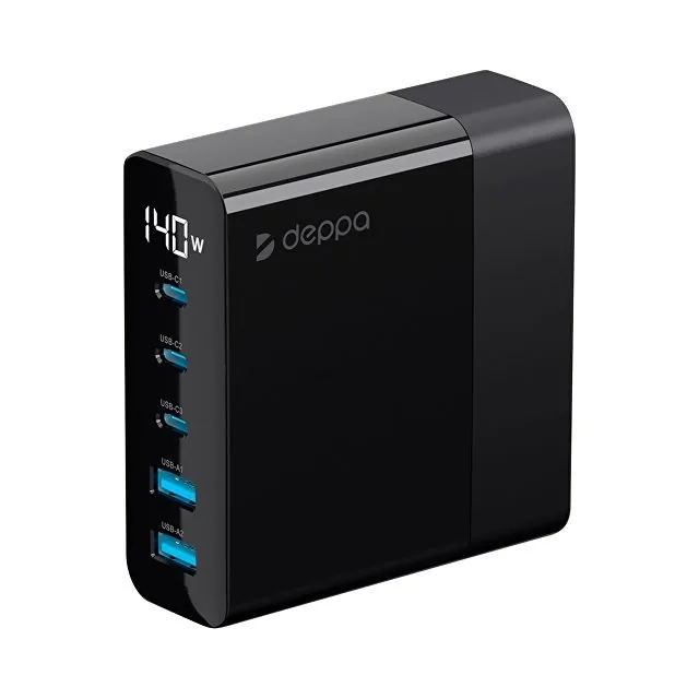 Зарядная станция 3xUSB Type-C, 2xUSB, PD, QC, 140Вт фото 2