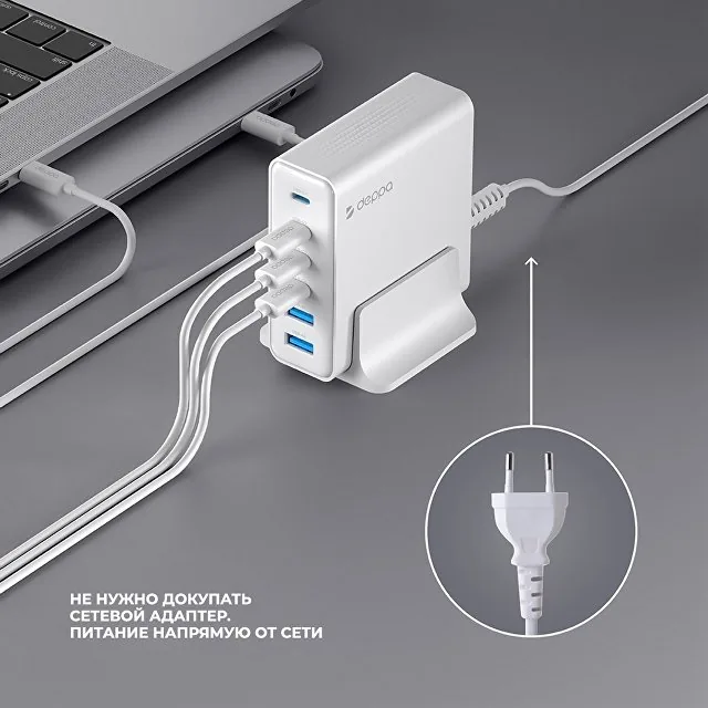 Зарядная станция 4xUSB Type-C, 2xUSB, PD, QC, 160Вт фото 5