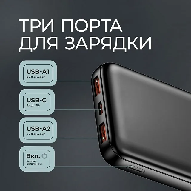 Внешний АКБ NRG Turbo V4 10000 мА-ч, дисплей фото 6