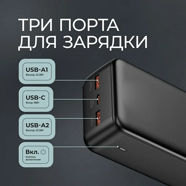 Внешний АКБ NRG Turbo V4 30000 мА-ч, дисплей фото 4