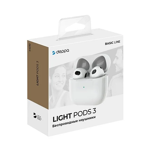 Беспроводные наушники с микрофоном Light Pods 3 , TWS, BT 5.4, 300 мАч фото 4