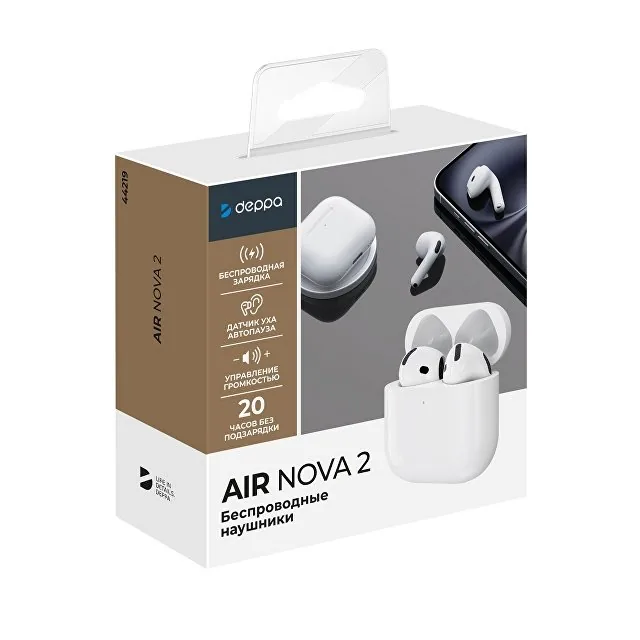 Беспроводные наушники с микрофоном Air Nova 2, TWS, BT5.4, 300 мАч, QI фото 5
