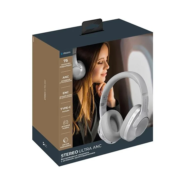 Беспроводные накладные наушники Stereo Ultra ANC, BT 5.4, ANC/ENC, 500мАч фото 6