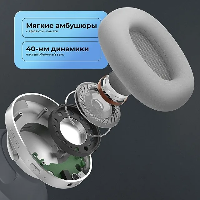 Беспроводные накладные наушники Stereo Ultra ANC, BT 5.4, ANC/ENC, 500мАч фото 7