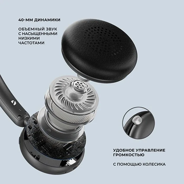 Беспроводные накладные наушники Stereo Light, BT 5.4, 300 мАч фото 5