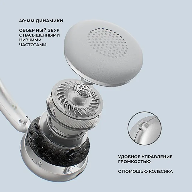 Беспроводные накладные наушники Stereo Light, BT 5.4, 300 мАч фото 5