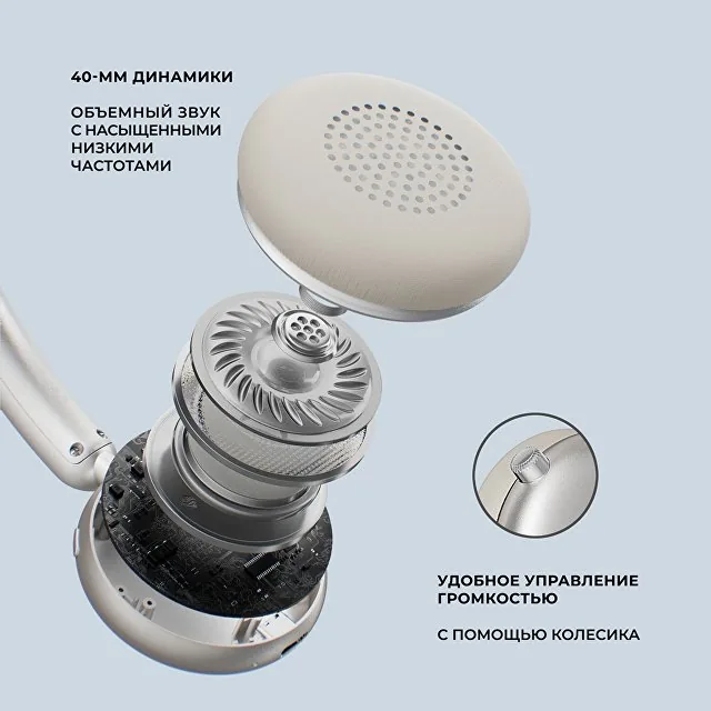 Беспроводные накладные наушники Stereo Light, BT 5.4, 300 мАч фото 4