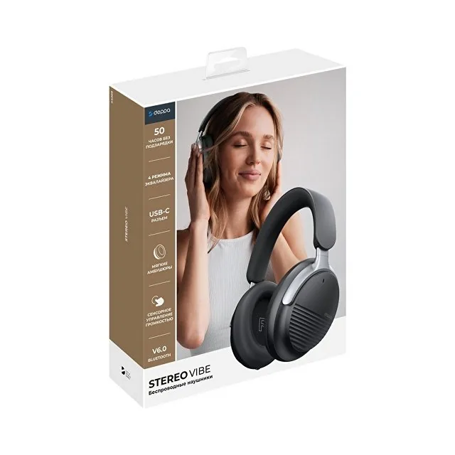 Беспроводные накладные наушники Stereo Vibe, BT 5.4, 400 мАч фото 7