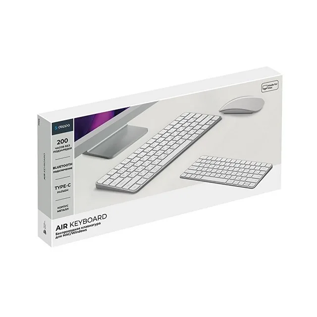 Беспроводная клавиатура Air Keyboard для MAC, Windows, 500 мАч, алюминий фото 5