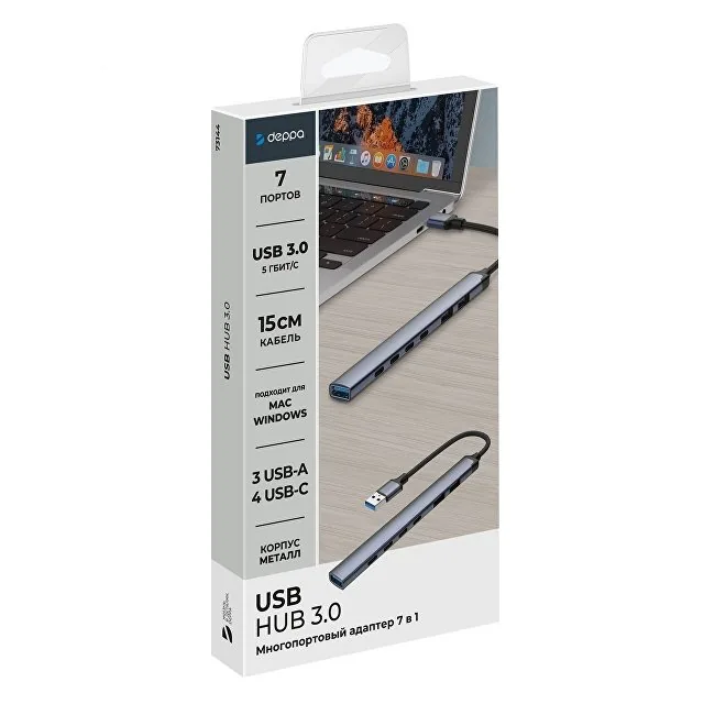 USB-хаб USB-A 3.0 + 2xUSB-A 2.0 + 4xUSB-C фото 3