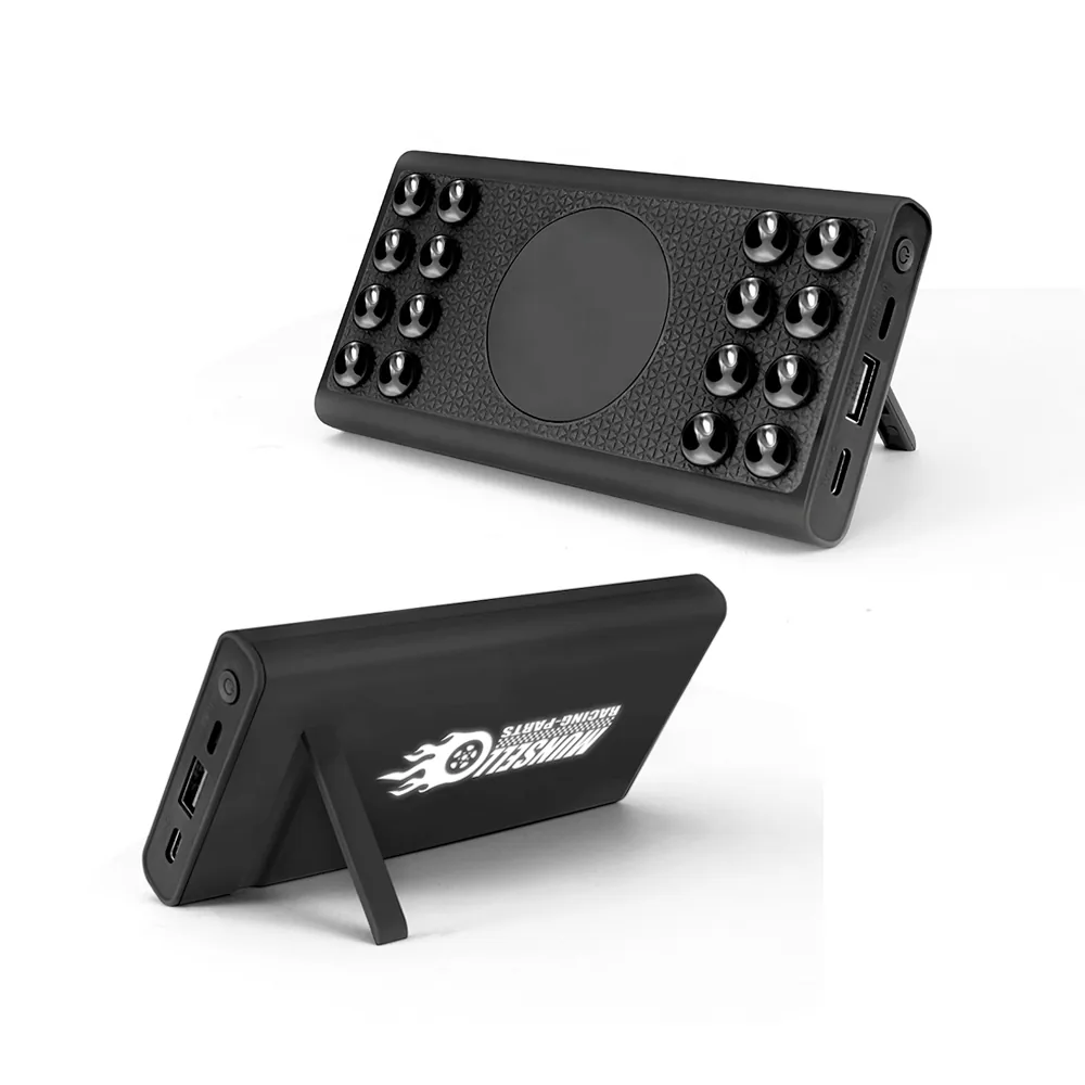 Беспроводное зарядное устройство "Eight SOFTTOUCH", 8000 mAh, с подсветкой логотипа и подставкой фото 4