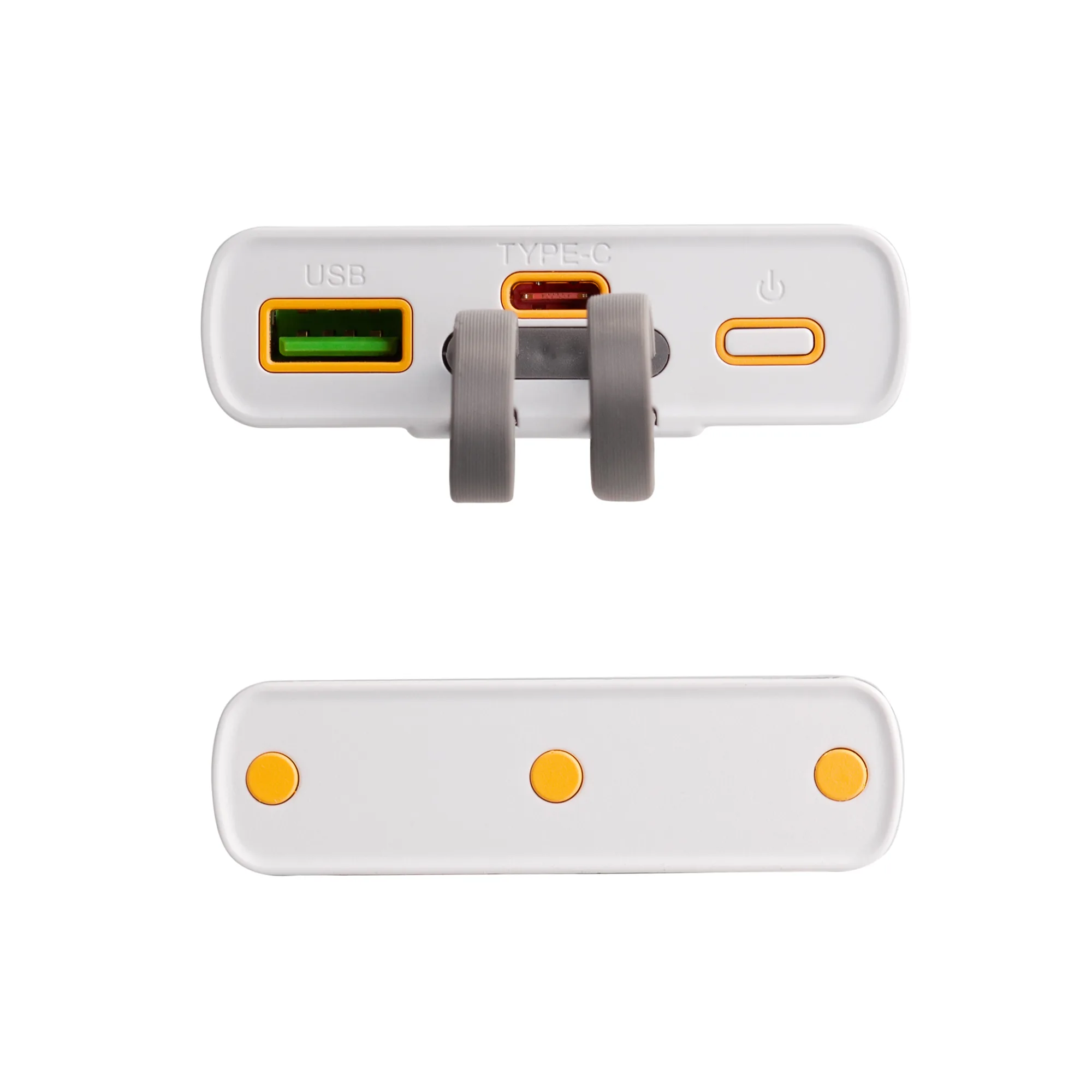 Зарядное (22.5W) устройство "Link" 10000 mAh с прозрачным корпусом, цифровым индикатором заряда и встроенными Type-C/Lightning кабелями фото 3