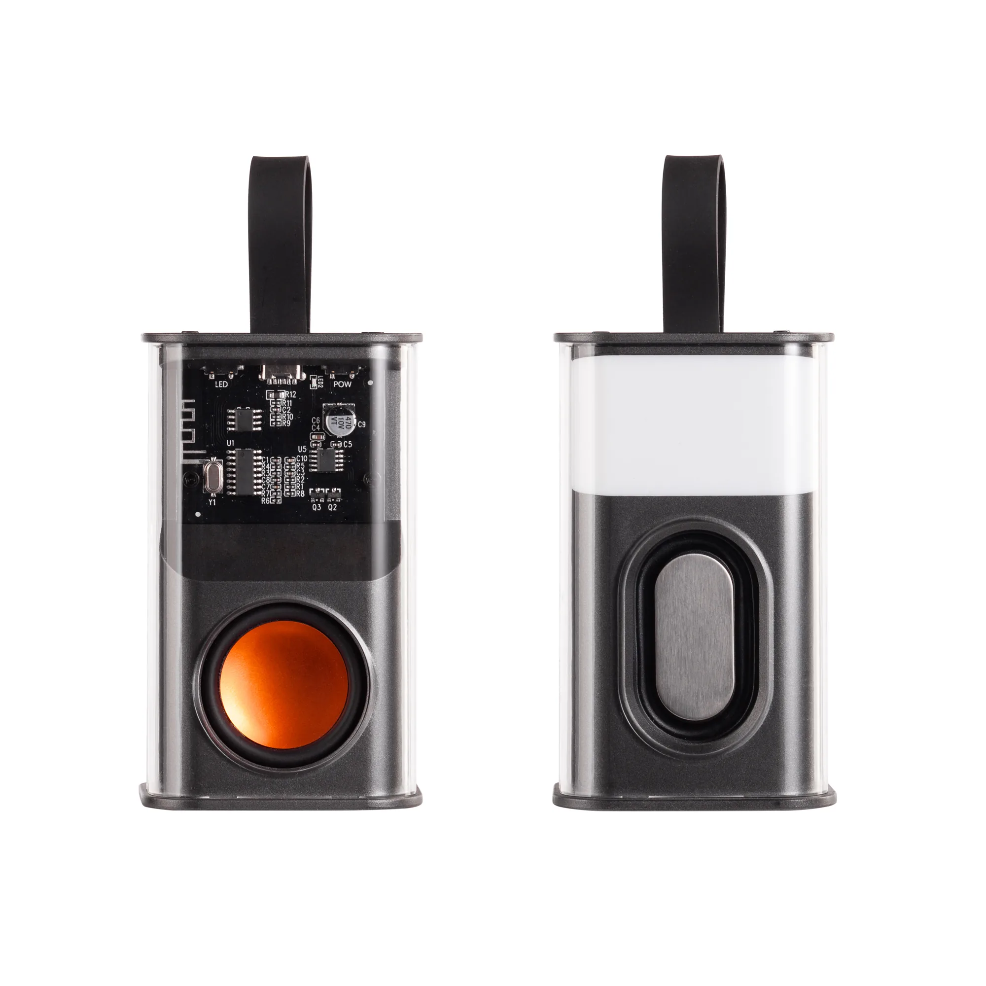 Bluetooth колонка "Hi-Fi" 5Вт с разноцветной подсветкой и прозрачным корпусом фото 2