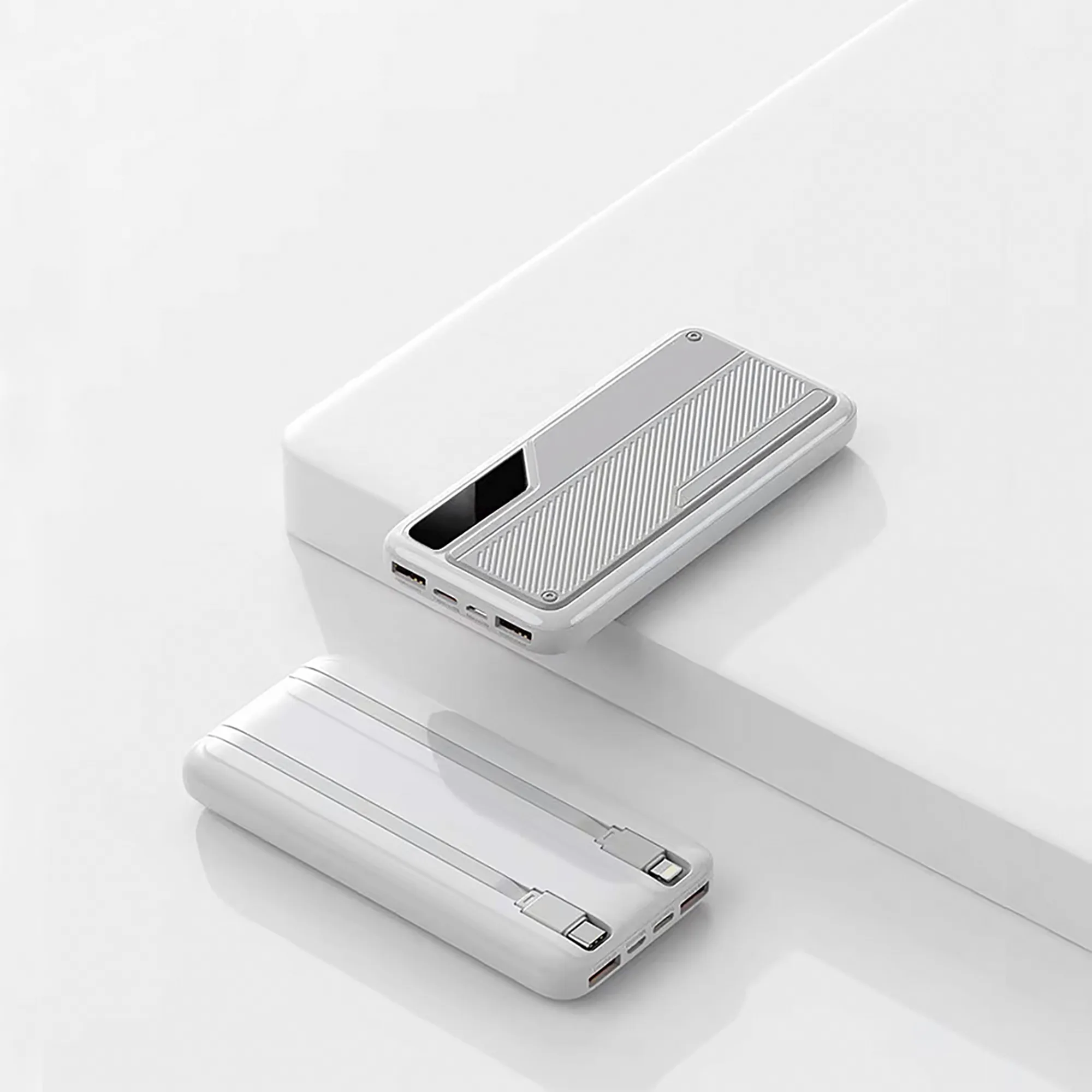 Зарядное устройство "Connect" 10000 mAh со встроенными Type-C/Lightning кабелями фото 3