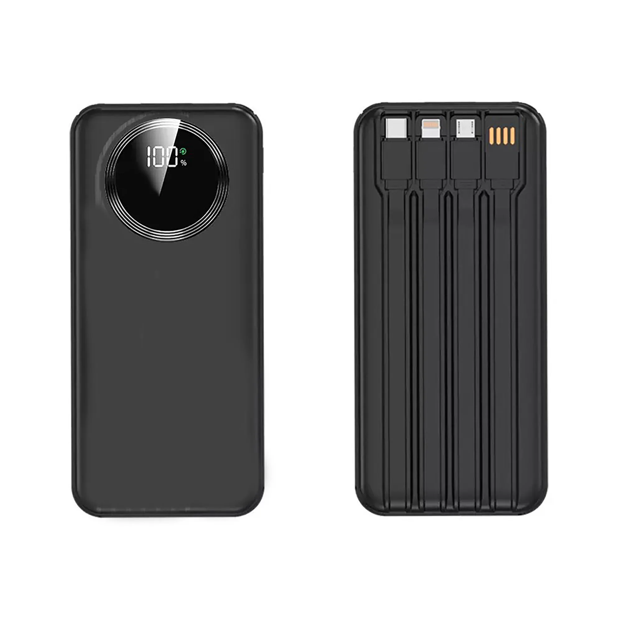 Зарядное устройство "Phantom" 10000 mAh с 4мя встроенными кабелями и цифровым индикатором заряда фото 7