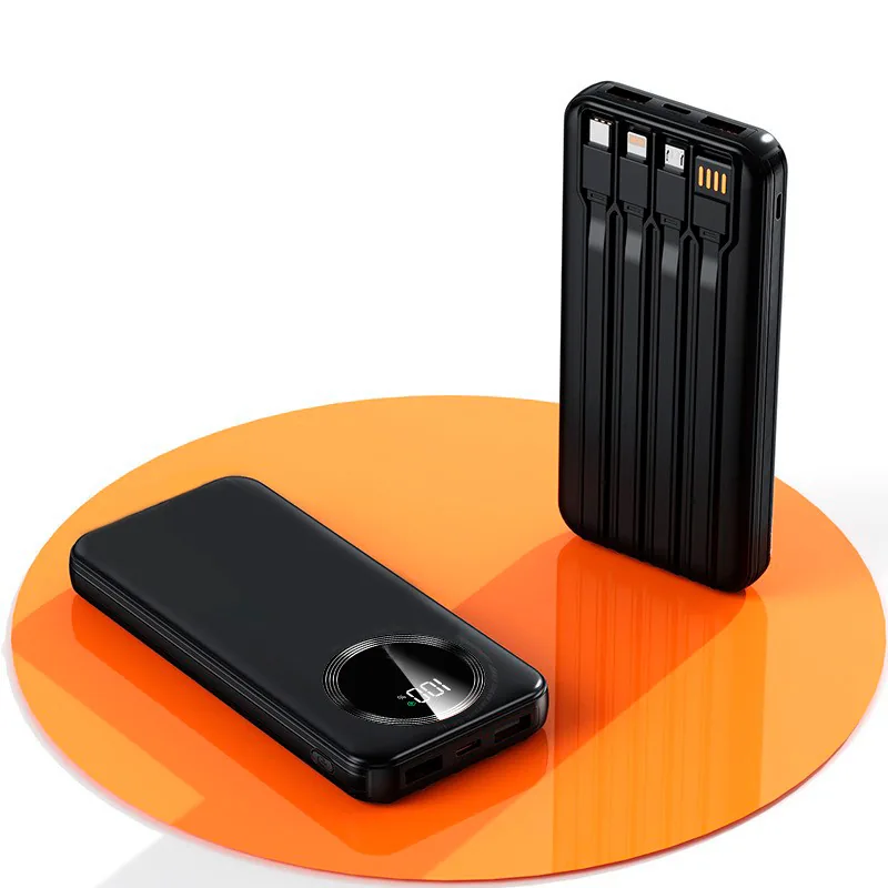 Зарядное устройство "Phantom" 10000 mAh с 4мя встроенными кабелями и цифровым индикатором заряда фото 8