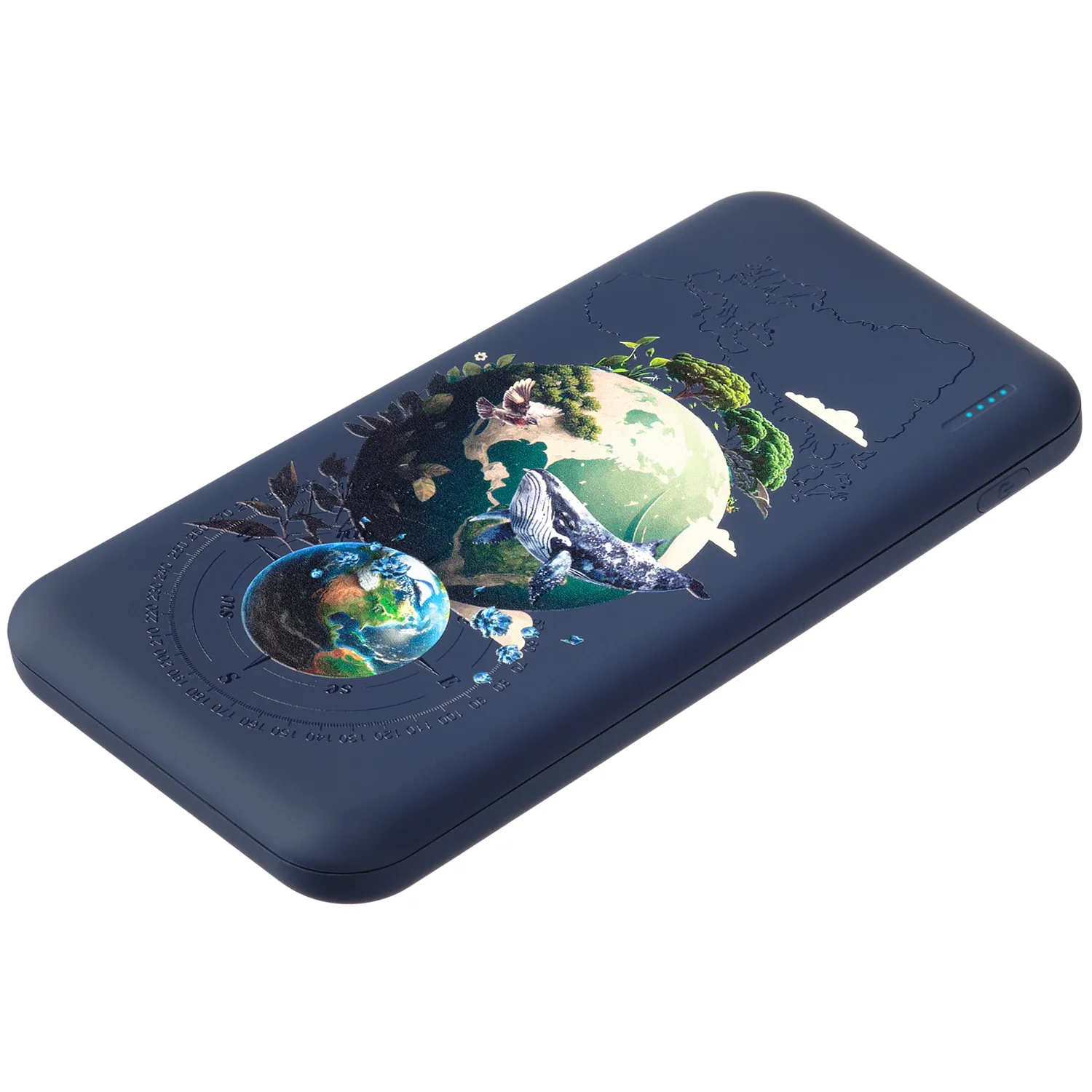 Внешний аккумулятор с подсветкой Люче (Luce) 10000 mAh, синий фото 2