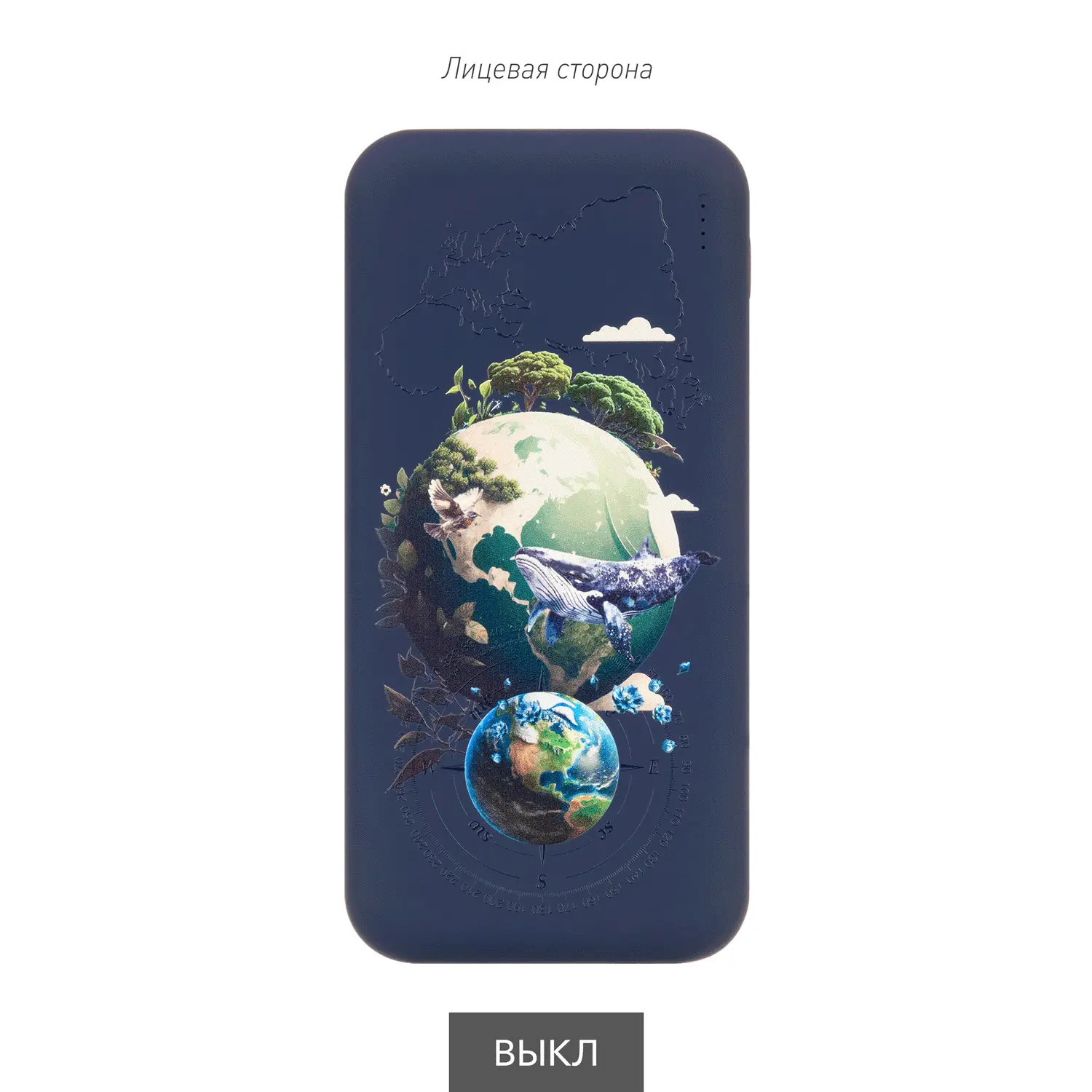 Внешний аккумулятор с подсветкой Люче (Luce) 10000 mAh, синий фото 8