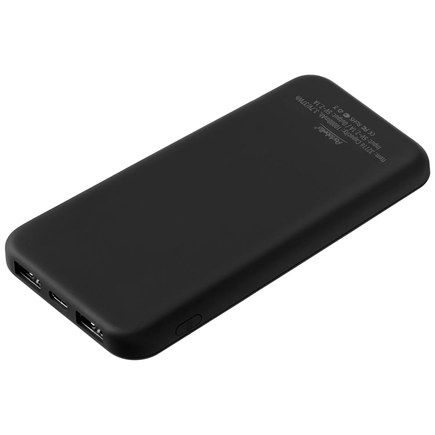 Внешний аккумулятор с подсветкой Люче (Luce) 10000 mAh, черный фото 4