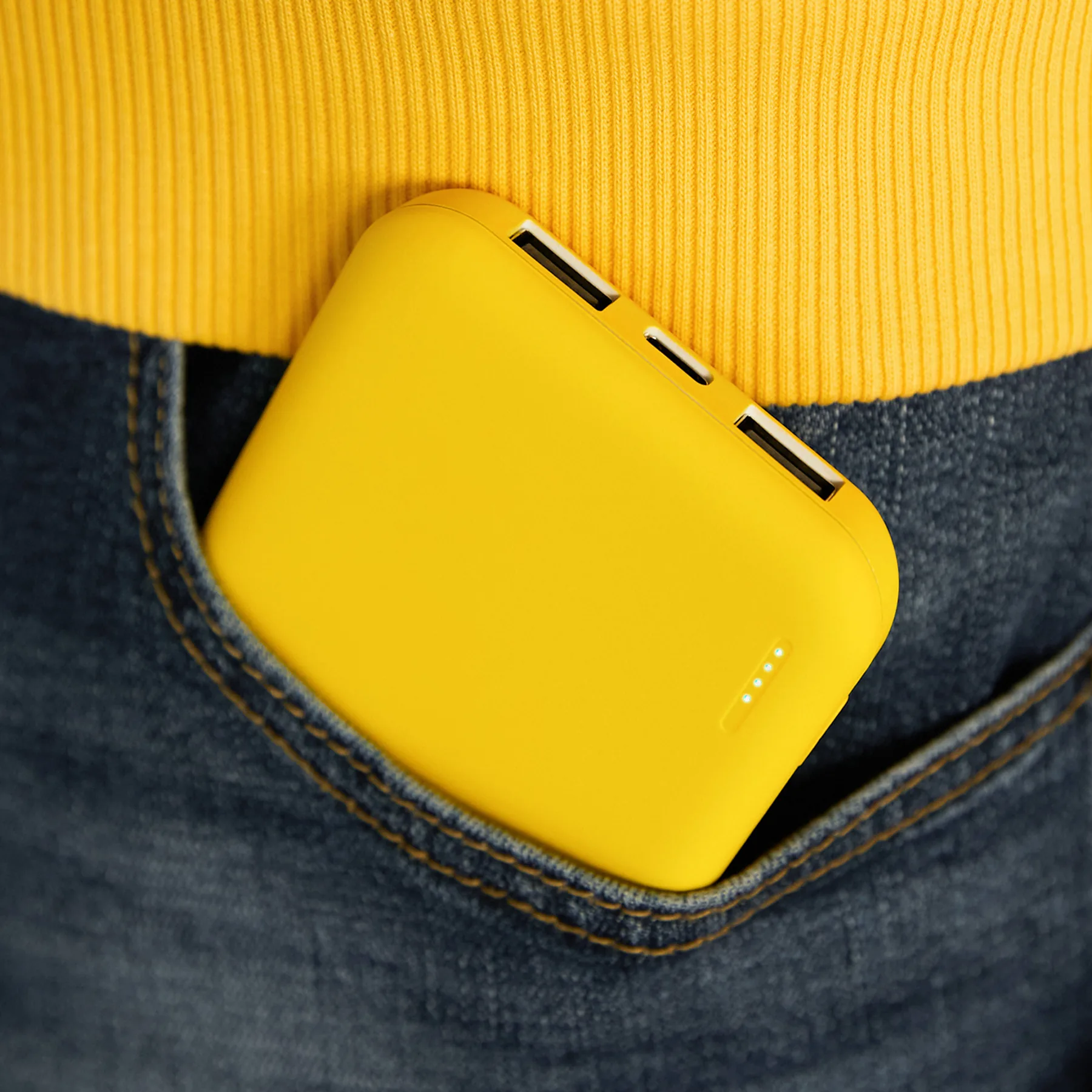 Внешний аккумулятор с подсветкой Люче (Luce) Lemoni 10000 mAh, желтый фото 13