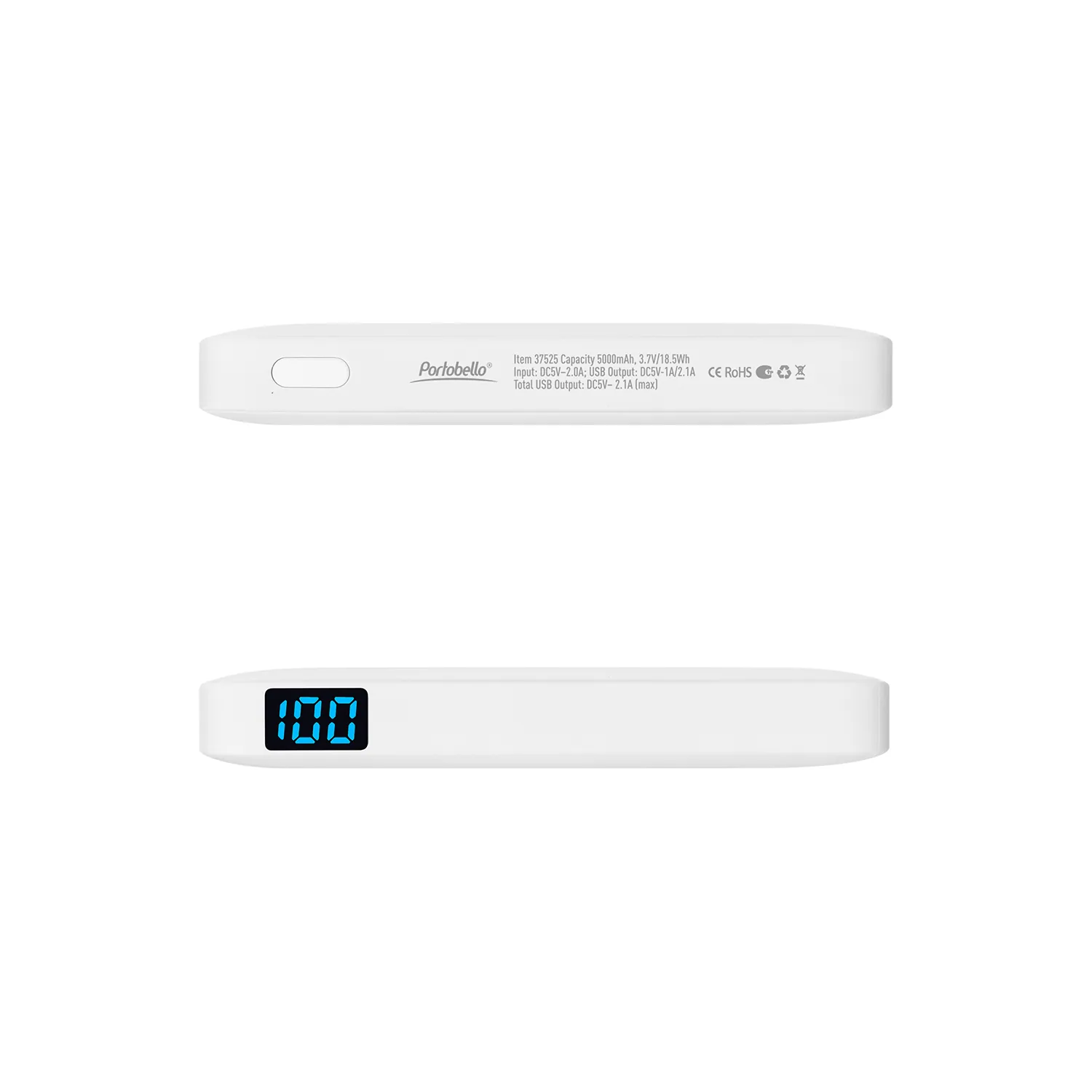Внешний аккумулятор с подсветкой Анкор (Ancor) 5000 mAh, белый фото 5