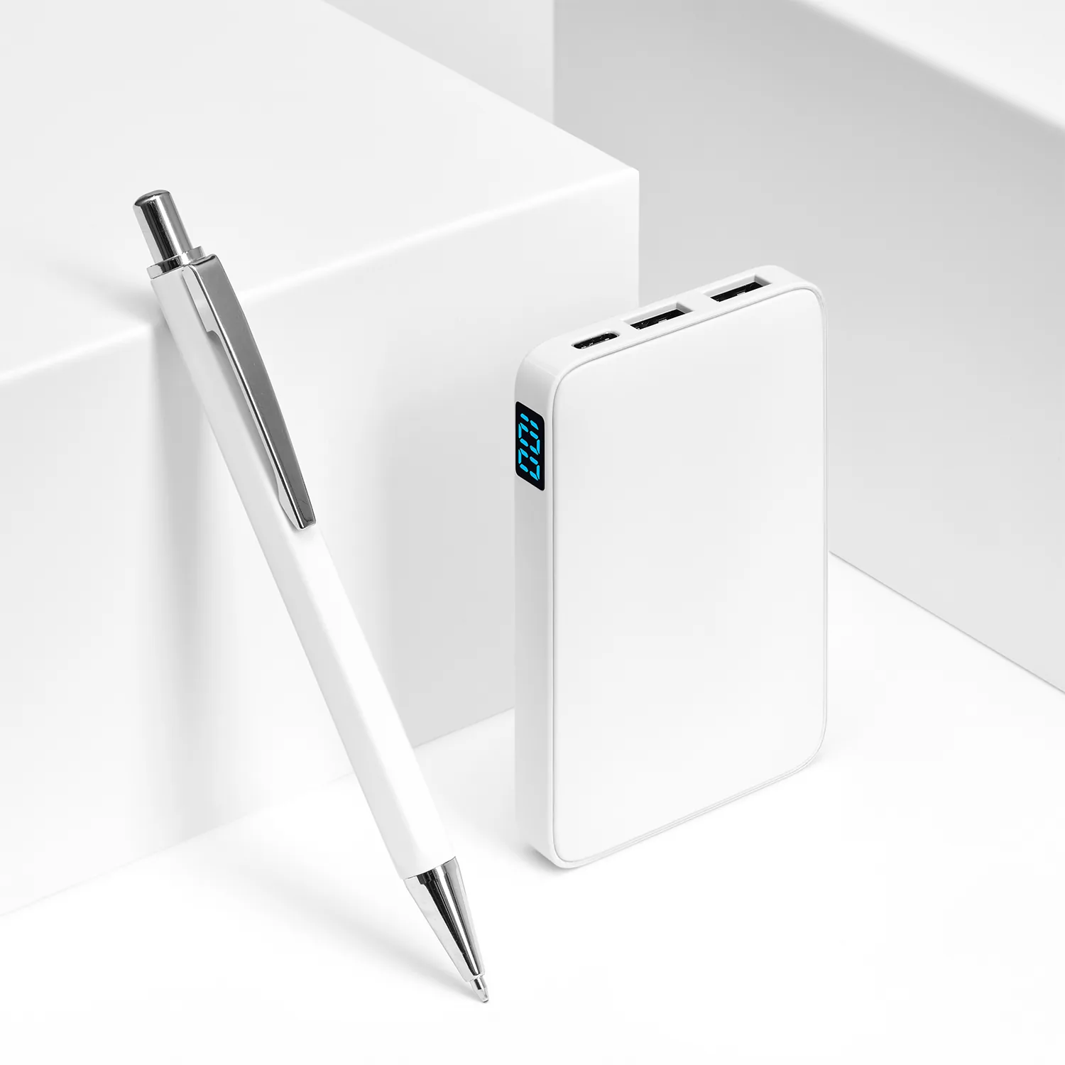 Внешний аккумулятор с подсветкой Анкор (Ancor) 5000 mAh, белый фото 9