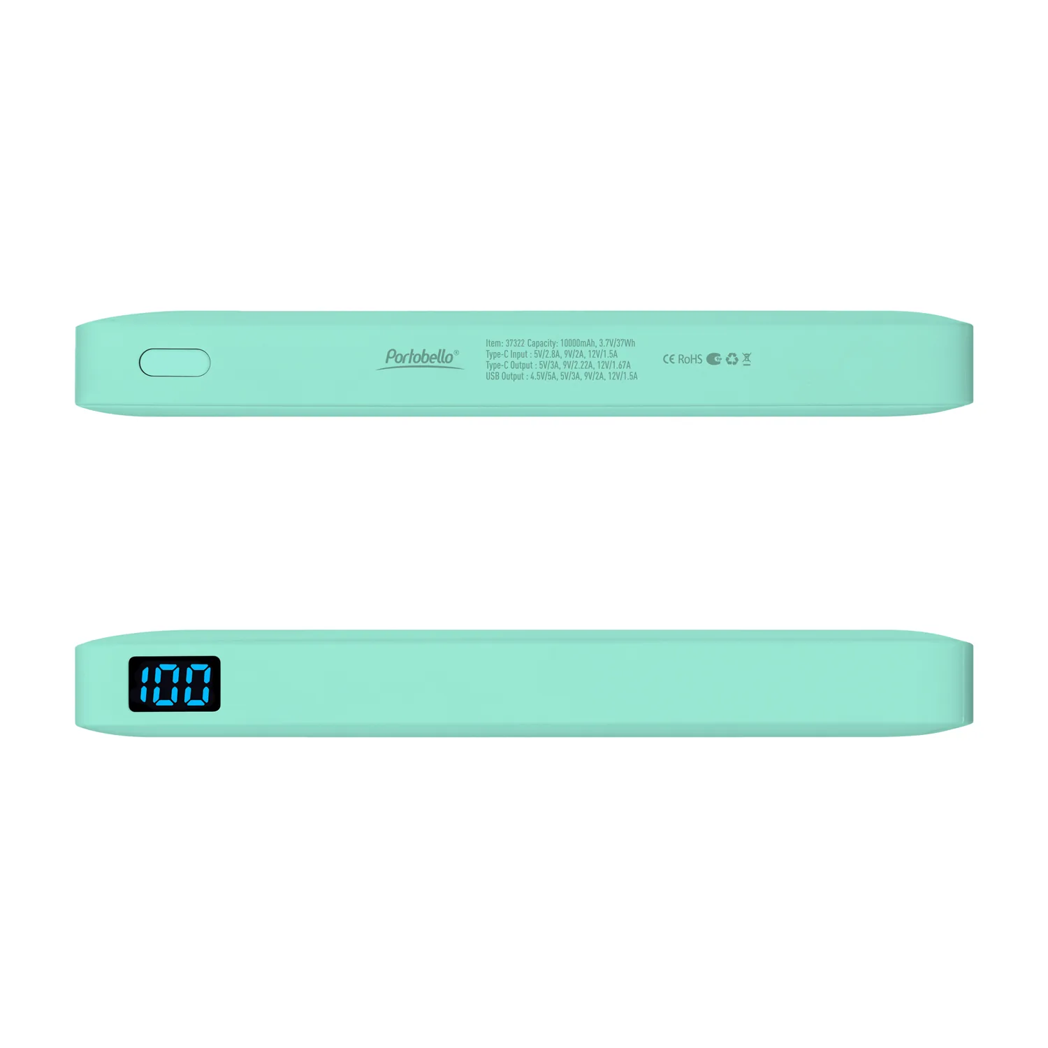 Внешний аккумулятор с подсветкой Анкор Плюс PD (Ancor PD Plus) 10000 mAh, бирюзовый фото 5