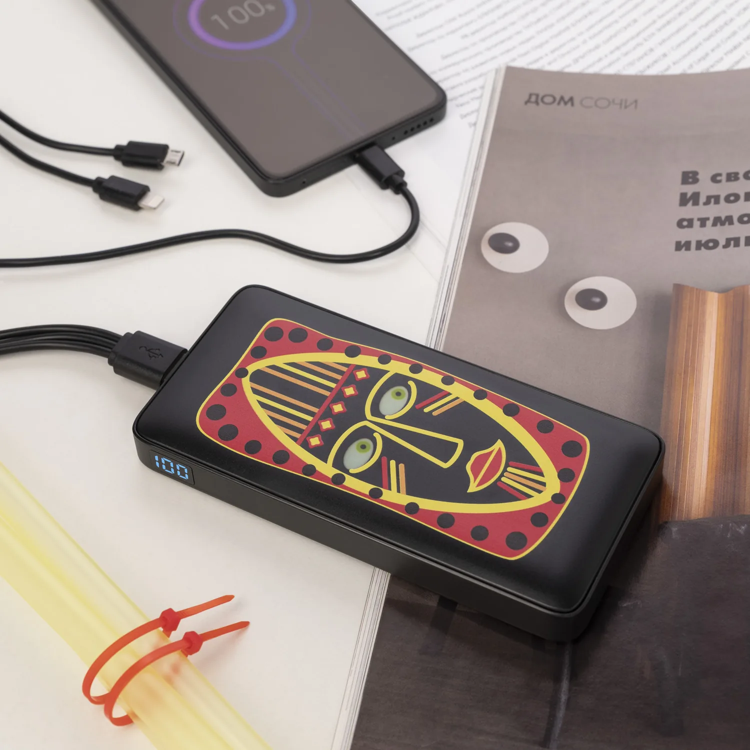 Внешний аккумулятор с цветной подсветкой Анкор Макс Плюс PD (Ancor PD Max Plus) 10000 mAh, черный фото 9