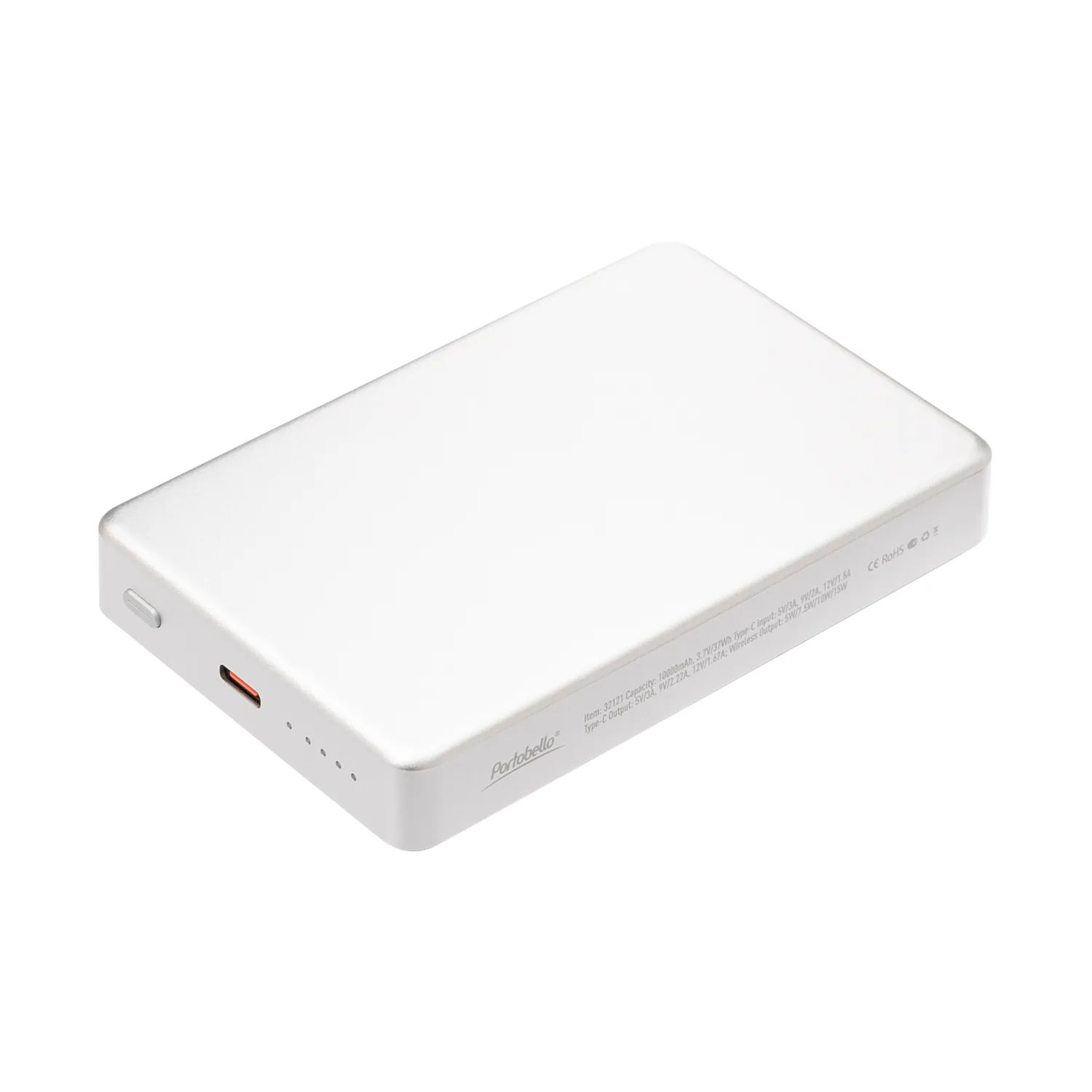Внешний аккумулятор Атлантис Плюс PD (Atlantis PD Plus) 10000mAh с функцией беспроводной зарядки 15W, серебряный фото 2