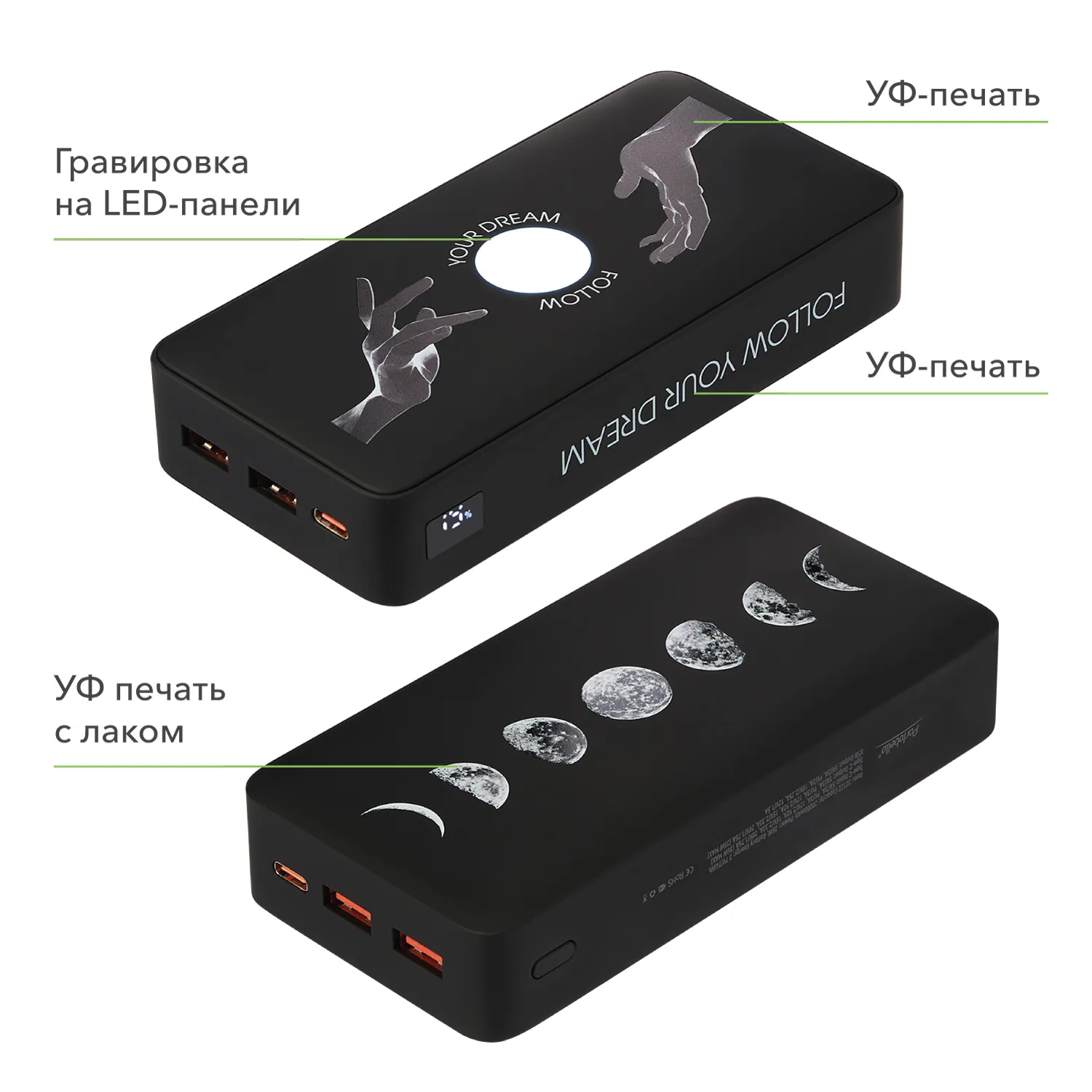 Внешний аккумулятор с подсветкой Анкор Плюс PD (Ancor PD Plus) 20000 mAh, черный фото 13