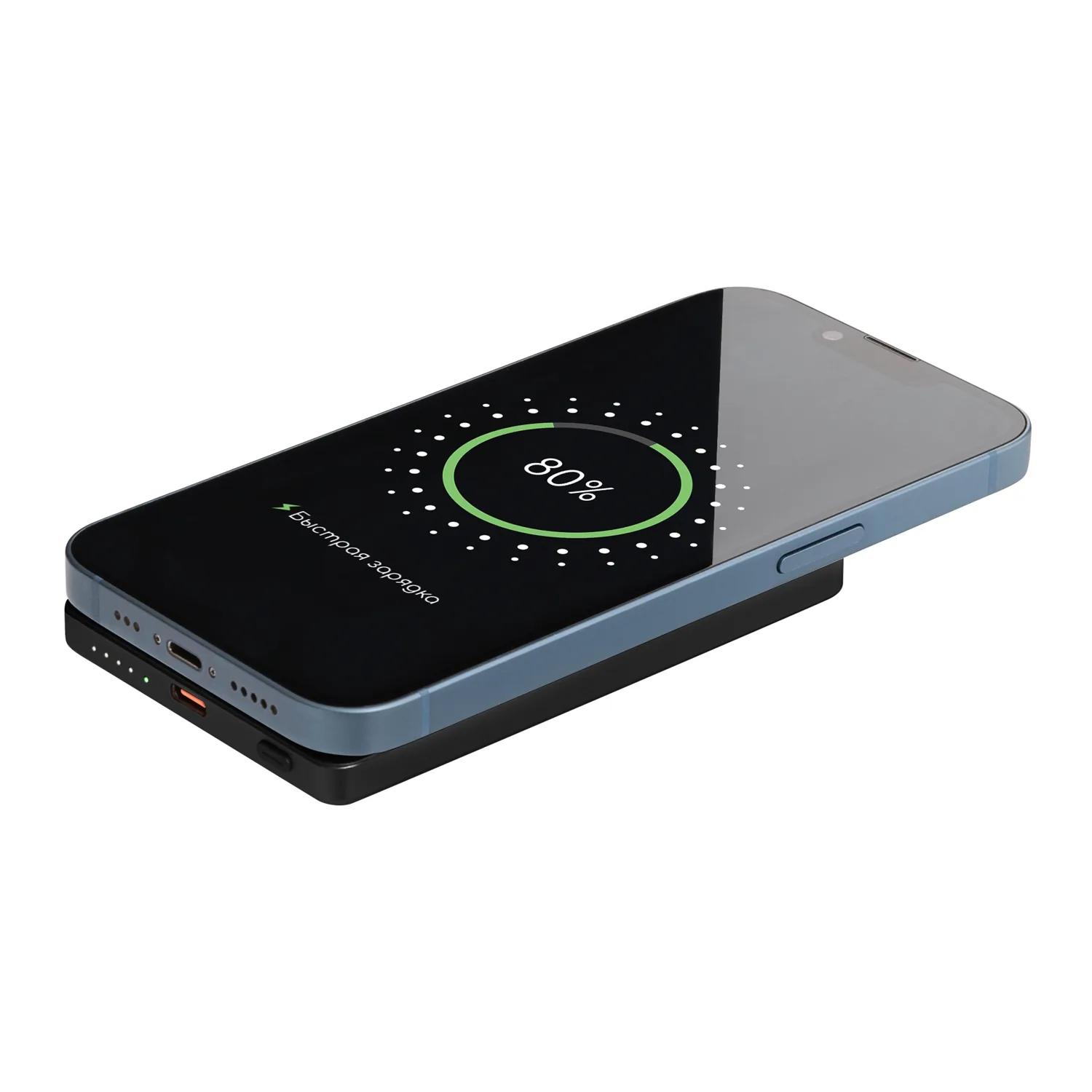 Внешний аккумулятор Атлантис (Atlantis) PD 5000mAh с функцией беспроводной зарядки 15W, черный фото 8