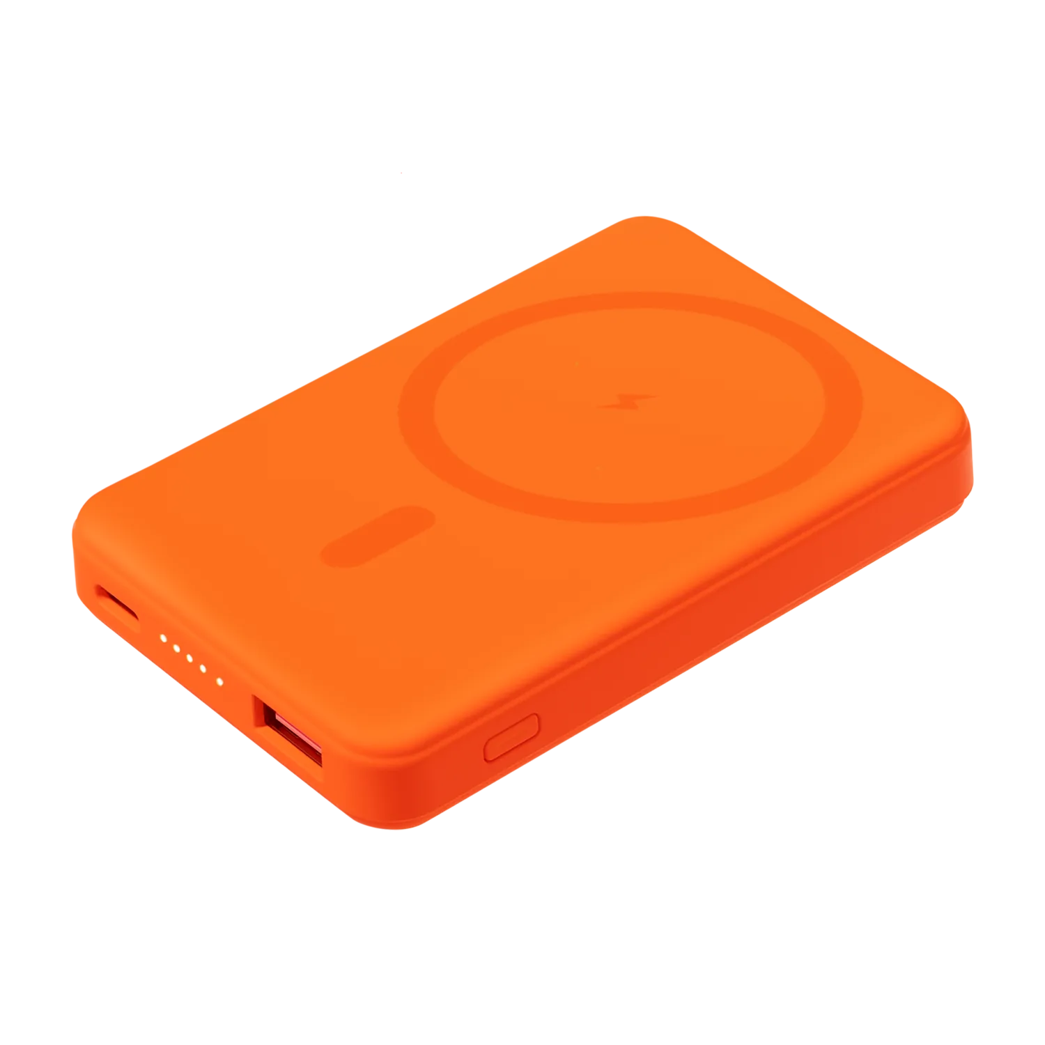 Внешний аккумулятор Ларго PD (Largo PD) 5000mAh с функцией беспроводной зарядки 15W, оранжевый
