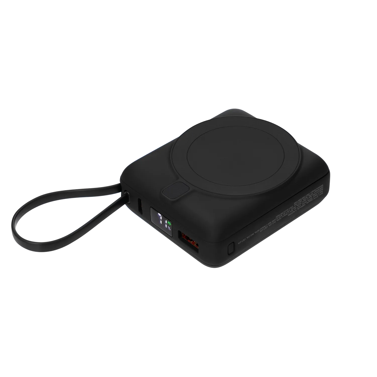 Внешний аккумулятор с подсветкой Риттер PD (Ritter PD) 10000mAh с функцией беспроводной зарядки 15W, черный