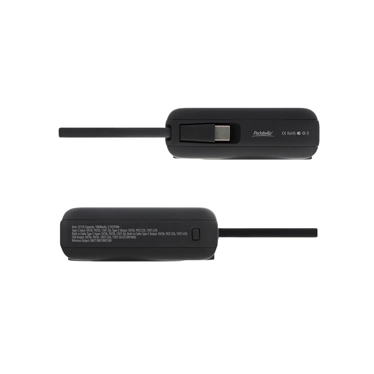 Внешний аккумулятор с подсветкой Риттер PD (Ritter PD) 10000mAh с функцией беспроводной зарядки 15W, черный фото 7