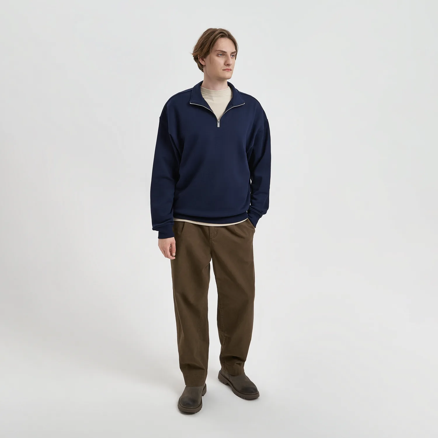 Толстовка на молнии унисекс Флоу (Flow), темно-синяя, размер 3XL/4XL фото 2