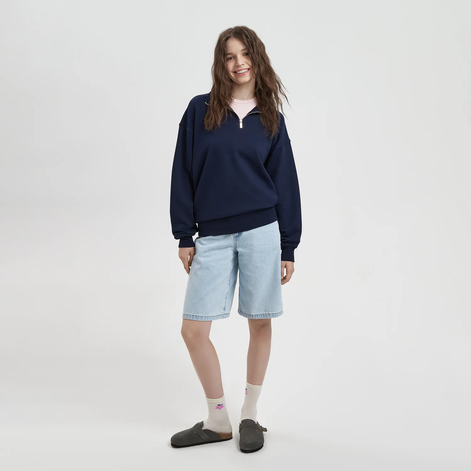 Толстовка на молнии унисекс Флоу (Flow), темно-синяя, размер 3XL/4XL фото 4