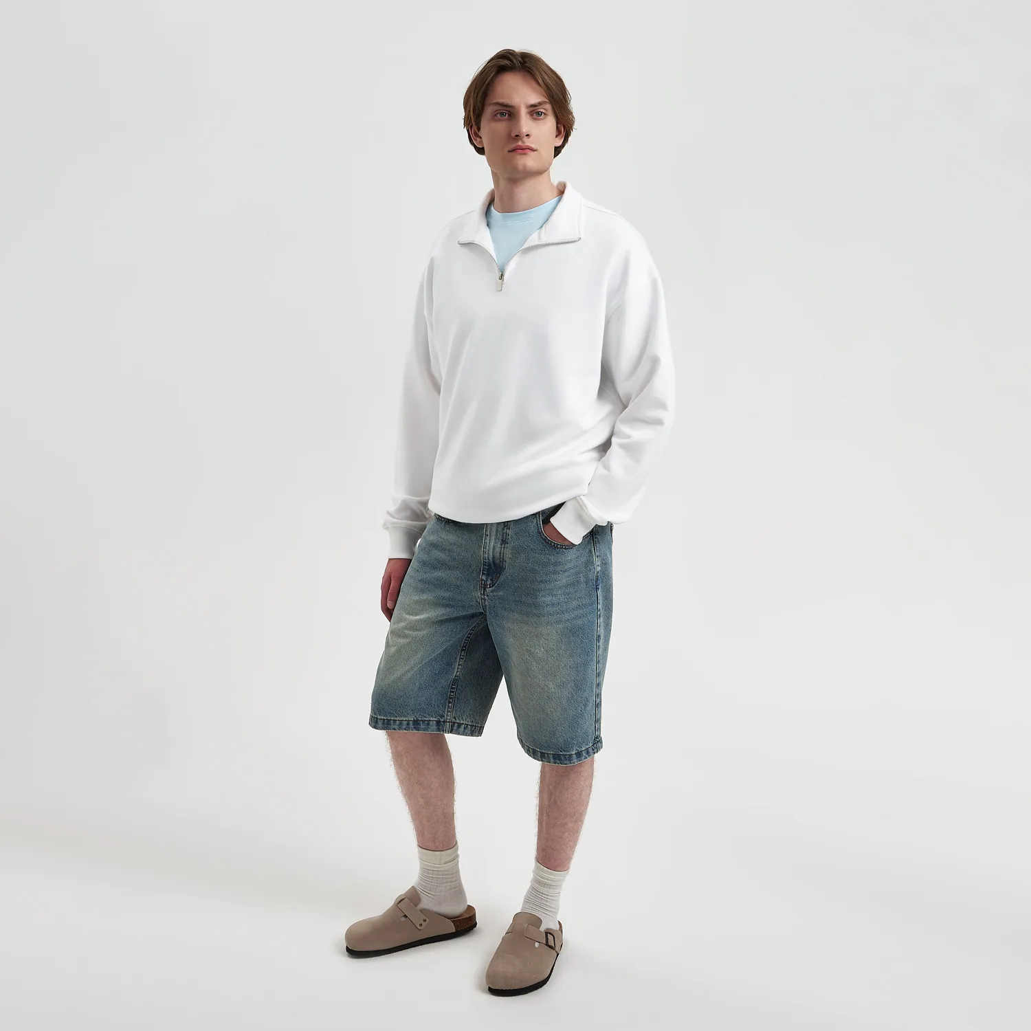 Толстовка на молнии унисекс Флоу (Flow), белая, размер XL/2XL фото 2