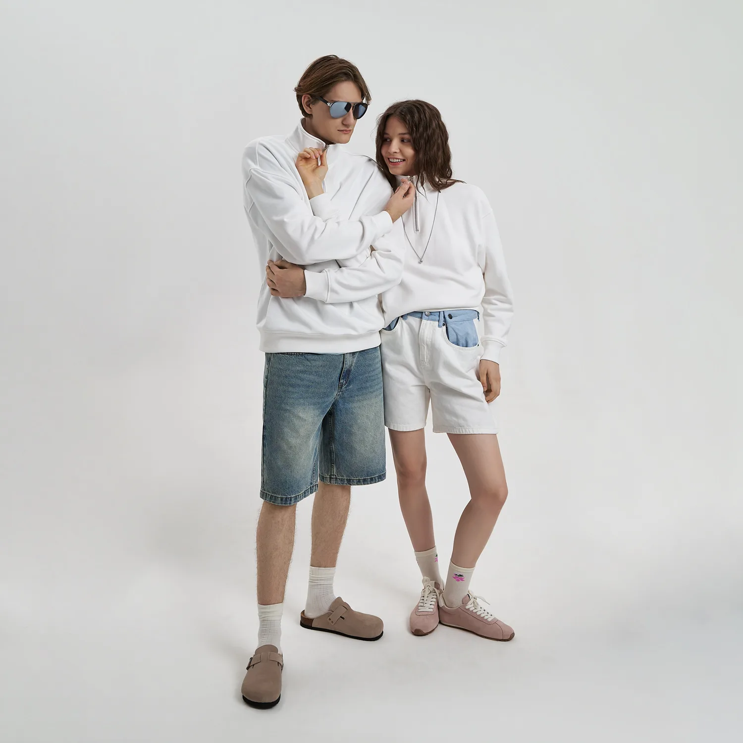 Толстовка на молнии унисекс Флоу (Flow), белая, размер XL/2XL фото 12