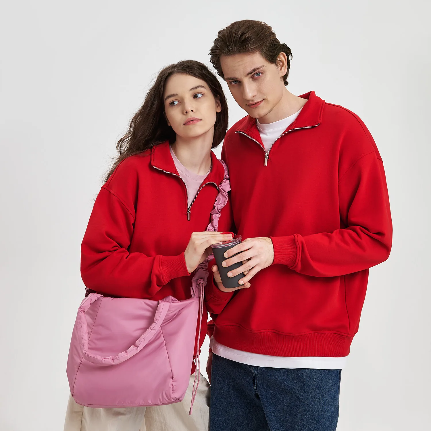 Толстовка на молнии унисекс Флоу (Flow), красная, размер XL/2XL фото 14